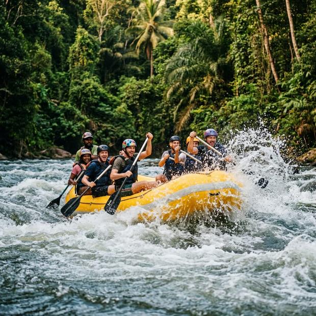 White-water rafting on the Kelani River near Kitulgala, Sri Lanka
